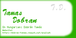 tamas dobran business card